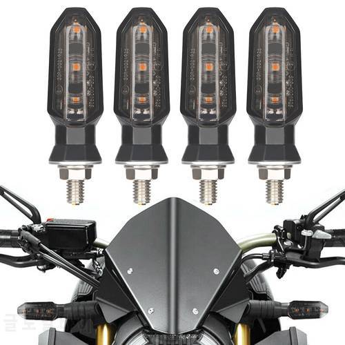 4pcs Motorcycle Turn Signals Lights LED Flashers Amber Blinkers Lamps Indicator Directional Accessories For Honda Suzuki 8mm