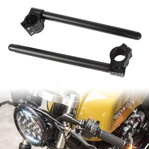 Black Motorcycle Handlebar Racing Adjustable CNC 32 33 35 36 37 39 41 45 48 50 51 MM Clip On Fork Tube Handle Bar For Cafe Racer