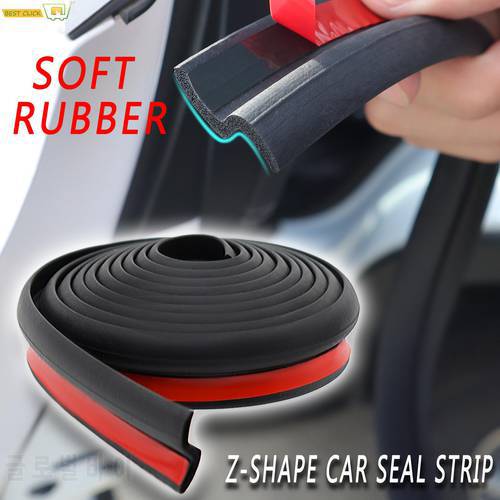 4M Z Type Trim Universal Car Hood Door Sealing Strip Rubber Seal Strip Waterproof Noise Insulation Edge Guards Bonnet Protection