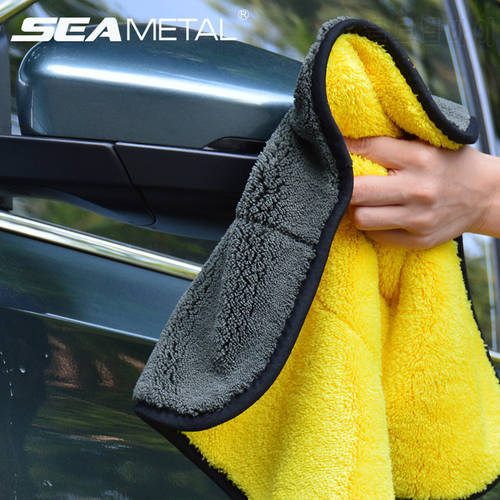 30x30/60CM Microfiber Towel High Absorbent Auto Cleaning Drying Cloth Hemming Double-Faced Plush Towels for Car Wash Accessories