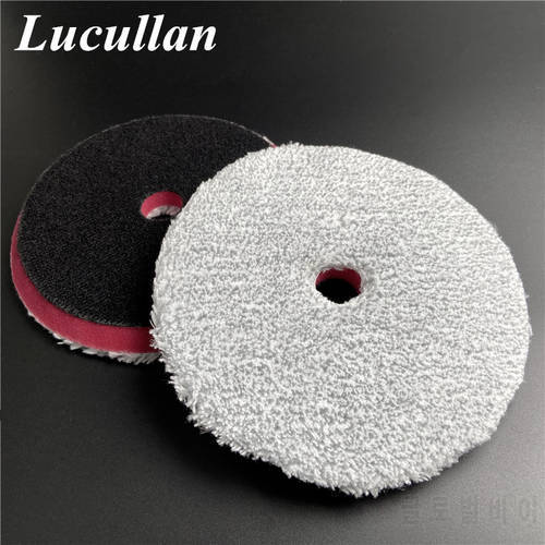 Lucullan 150mm Microfiber Finishing Foam Pad with Black Hook&Loop DA Polishers Use To Remove Moderate Paint