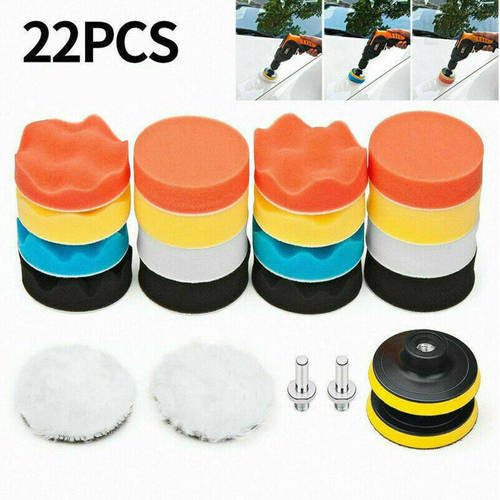 22 PCS 3 inch drill brush Car polishing brush Pad Sponge Waxing Pads Wool Wheel buffing sponge pads Kit for M10 Polisher Drill