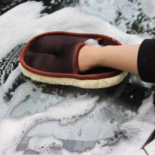 1PCS Wool Soft Car Wash Gloves Car Cleaning Tool Auto Cleaning Mitt Wax Detailing Brush Car Styling Car Cleaning Gloves 3 Color