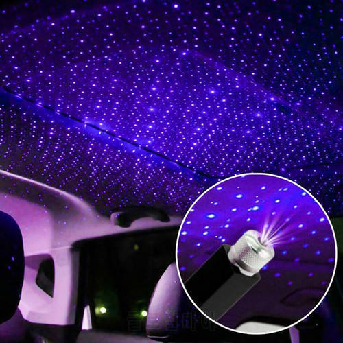 USB Decorative Lamps Adjustable Car Interior Decor Light Mini LED Car Roof Star Night Light Projector Atmosphere Galaxy Lamp
