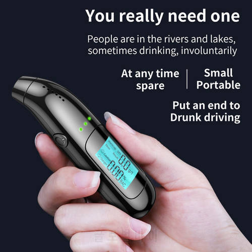 Digital Breath Alcohol Tester Mini Alcohol Tester Breath Drunk Driving Analyzer LCD Screen Blow-type Alcohol Concentration C6