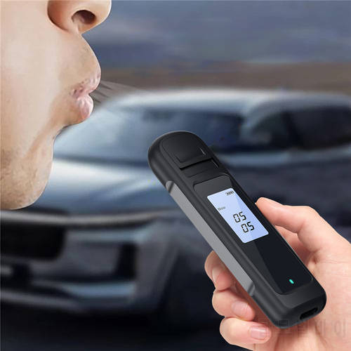 New Portable Breathalyzer Non-Contact Breath Tester USB Rechargeable Accurate Tester With Digital Screen