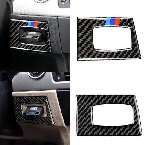 Carbon Fiber Interior Car Ignition Switch Key Hole Sticker Decal Protect Decor Trim For BMW 2005-2012 E90 E92 E93 Accessories