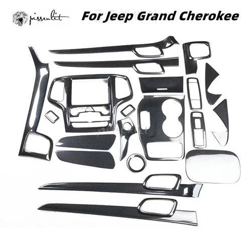 Car Accessories Plastic Carbon Fiber Grain Overlay Cover Trim For 2Jeep Grand Cherokee Laredo Limited 2014-2018 Accessories ABS