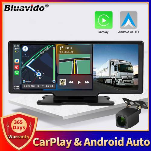 Car Dashboard Camera Carplay & Android Auto Wireless Miracast Dual Lens 1080P Video Recorder WiFi Connection GPS Navigation DVR