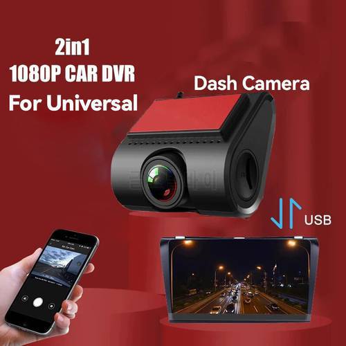 Car Dash Cam Wifi USB 2 In 1 1080P 170 Degree Wide Angle Dash Camera DVR ADAS Dashcam Android DVR Auto Recorder Night Version
