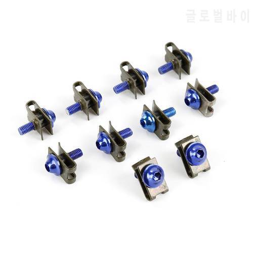 10pcs Motorcycle Scooter Multi-Color M5 5mm Fairing Bolts Fastener Clips Screw Spring Nuts Metal Nuts Bolt Auto Replacement Part