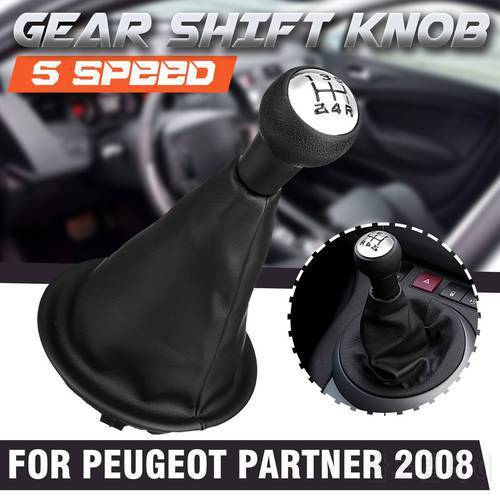 5 Speed Gear Shift Knob Shifter Collar Lever Stick Gaiter Boot Cover For Citroen Berlingo III For Peugeot Partner 2008-on
