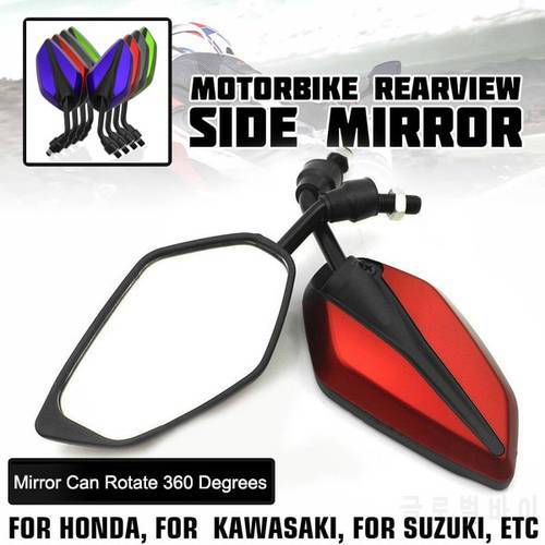1 Pair Universal Rearview Mirrors for Honda, Yamaha, Kawasaki Motorcycles