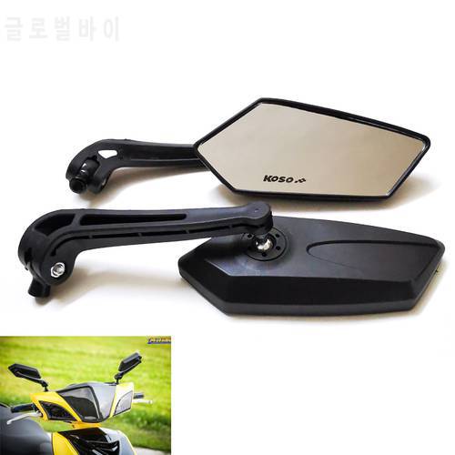 Motorcycle Universal 8mm 10mm KOSO Mirror Scooter E-Bike Cafe Racer Retro Rearview Mirrors Electrombile HD Vision Side Mirror