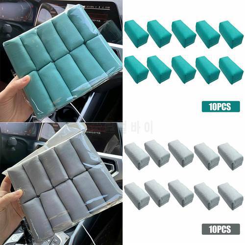 10PCS Car Detailing Suede Sponge Applicator Use With Ceramic Coating New Blue/Gray Automotive Care Supplies Chromatic Aberration