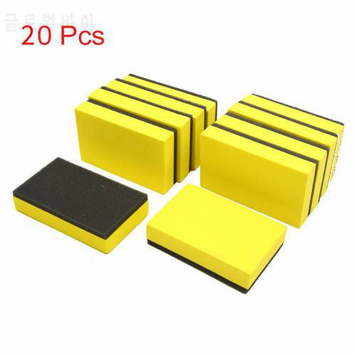 10/20Pcs Car Ceramic Coating EVA Sponge Glass Nano Coat Wax Applicator Pads Yellow 7.5x5x1.5cm Auto Waxing Polishing Accessories