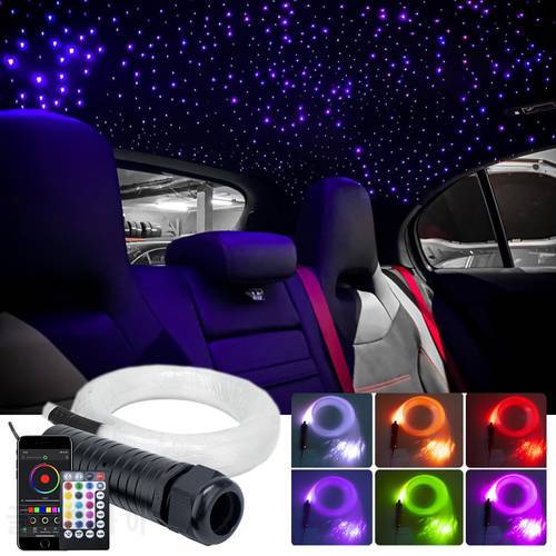 6W RGBW Car Roof Star Light Smartphone APP Music Controller Fiber Optic Led for starry sky Ceiling Car Interior Decoration