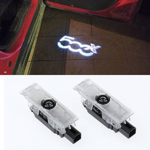 2pcs LED Car Welcome Light OEM Courtesy Door Logo Projector Light Ghost Shadow Lamp For FIAT 500 500X 500L Auto Accessories