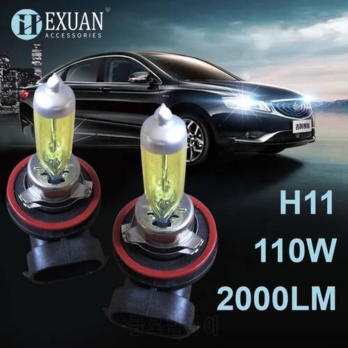 2Pcs H8 H9 H11 Halogen Bulbs Fog Lights High Power Car Headlights Lamp Car Light 3000K 110W 12V Auto Light