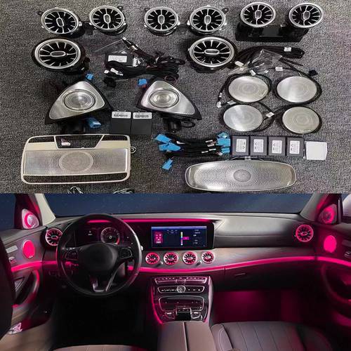 64 Colors LED Ambient Lamp Air Vents 3D Rotating Tweeter Speaker For Mercedes Benz W213 E-Class E260 E300 E250 Atmosphere Light