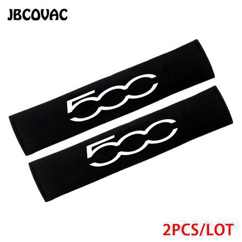 2pcs Car Seat Belt Covers Protection Shoulder Pads Auto Accessories Stickers Case For Fiat 500 124 For Abarth Punto Car Styling