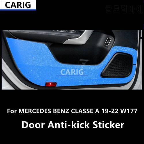 For MERCEDES BENZ CLASSE A 19-22 W177 Door Anti-kick Sticker Modified Carbon Fiber Interior Car Film Accessories Modification