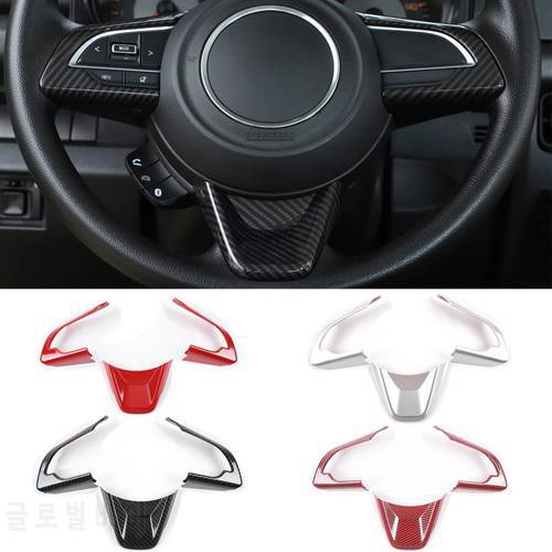 NHAUTP 3Pcs/Set ABS Car Interior Decoration For Suzuki Jimny Steering Wheel Trim Stickers 2019 2020