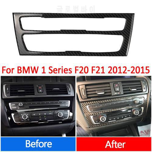 For BMW F20 F21 1 Series Accessories Car Interior Real Carbon Fiber Air Conditioning CD Console Panel Cover Trim Car Styling