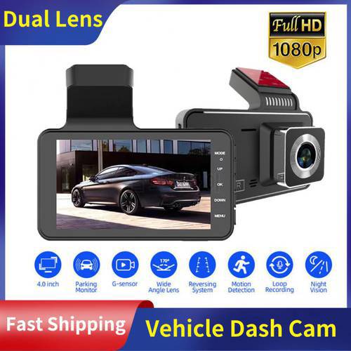 Dual Lens Dash Cam 4 Inch Black Box 1080P Dash Cam for Car G-sensor Car Camera Night Cameras for Vehicle Black Box