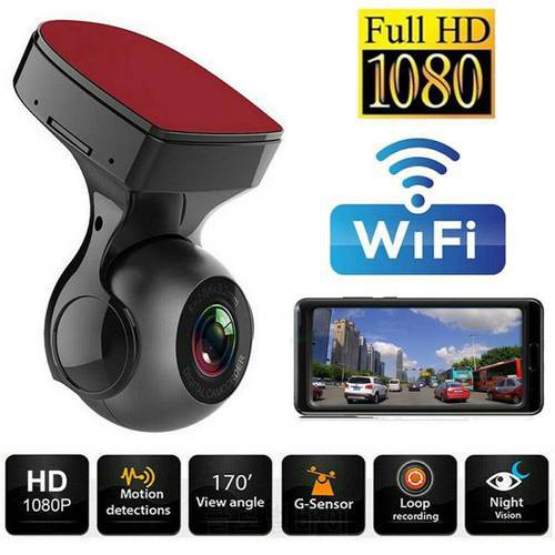 WIFI Dash Cam 1080P Car DVR Dash Camera Vehicle Camera USB Video Recorder Night Vision Wide Angle Loop Recording Dashcam for Car