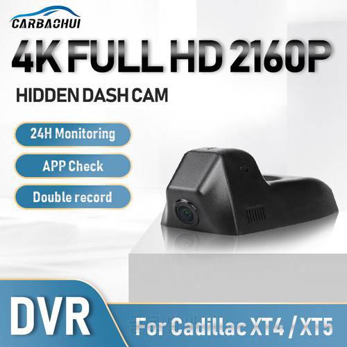 Car DVR Dash Cam 4K 2160P Car Camera Wifi APP 24H Parking record UHD Night Vision Driving Video Recorder For Cadillac XT4 / XT5