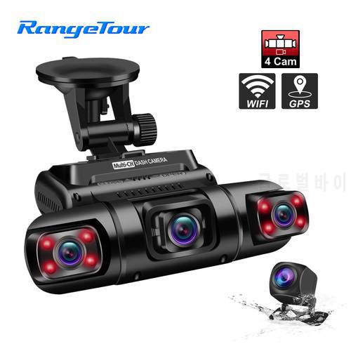 4 Channels 4*1080P And 3 Channels 170° Car DVR GPS WiFi Dash Camera 8 IR Water-Proof Rear Camera 24-Hour Parking Night Vision