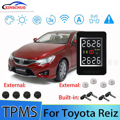 Car Electronics Wireless For Toyota Reiz TPMS Tire Pressure Monitoring System Sensor LCD Display