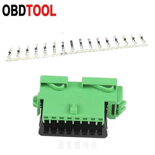 OBD 16 Pin Way Female Connector Plug with Full Wire Harness Cable Pigtail or 16pin Terminal for Citroen Peugeot Car OBD2 Adapter