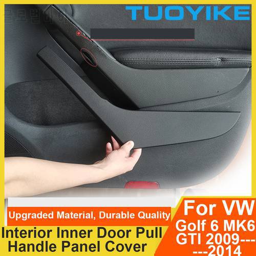 Car Inner Interior Door Pull Handle Armrest Cover Panel Trim Black Silver For Volkswagen VW Golf 6 GTI MK6 2009-14 5K4868039A82V