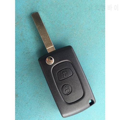 1Pc New Replacement Shell Blank For Peugeot 307 106 406 C1 C2 C3 2 Buttons Conversion Remote Flip Key Fob No Logo Auto Parts