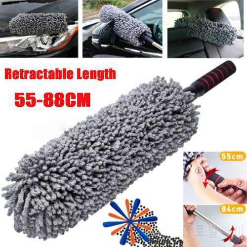 Microfiber car body duster telescoping wax dust mop cleaning brush nanofiber cotton car microfiber dust brush 55-88cm