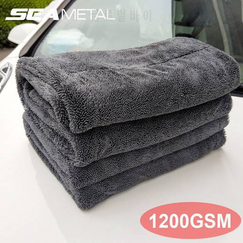 1200GSM Thicken Car Cleaning Towel Ultra-Soft Microfiber Double-Sided Washing Towel for Car-Detailing Lint-Free Highly Absorbent