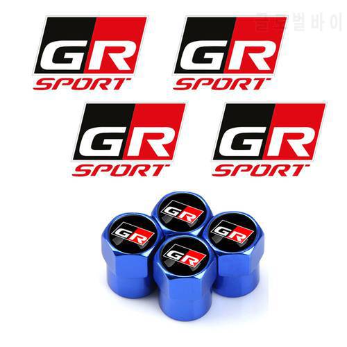 8PCS Car Window Wiper Tire Valve Caps Cover Car Stickers Accessories Case For Toyota GR Gazoo Racing Sport CHR Yaris Car Styling