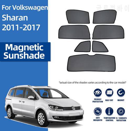 For Volkswagen VW Sharan 7N 2010-2022 Magnetic Car Sunshade Shield Front Windshield Rear Side Window Sun Shade Visor Curtain