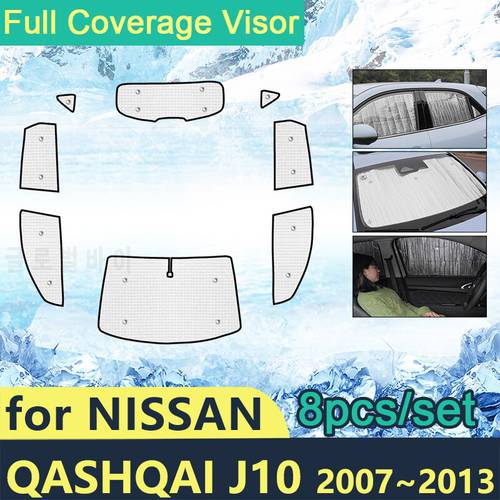 Fully Coverage Sunshades For Nissan Qashqai J10 2007~2013 Car Sun Protection Visor Windshields Side Window Shaby Car Accessories