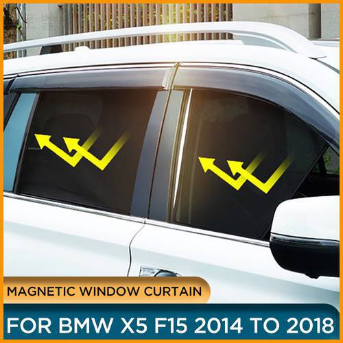 Magnetic Car Side Window Sunshade Curtain For BMW X5 F15 2018 2017 Sun Shade Side Door Windows Visor For BMW X5 2014 2015 2016
