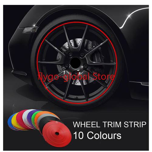 8M/ Roll Rimblades Car Vehicle Color Wheel Rims Protectors Decor Strip Tire Guard Line Rubber Moulding Trim