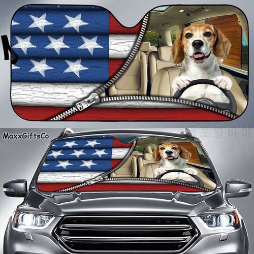Beagle Car Sun Shade, Dog Windshield, Dog Sunshade, Dog Car Accessories, Car Decoration, Gift For Dad, Mom
