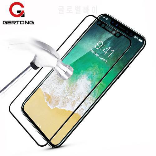 GerTong For iPhone X 8 7 6 6S Plus XR XS Max Tempered Glass Full Cover Screen Protector For iPhone 8 7 6 5 5S SE Toughened Film