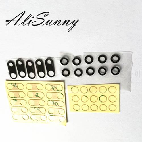 AliSunny 50set Back Camera Glass Lens for iPhone 7 8 Plus X XS Max XR Rear Cam Cover Ring 3M Sticker Adhesive Replacement Parts