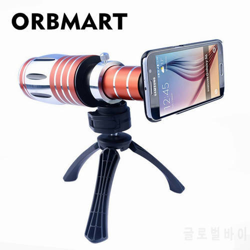 ORBMART 20X Optical Zoom Lens Camera Telescope With Tripod And Back Cover For Samsung S6 Edge S6 S5 S4 I9500 I9508 Note 5 4 3