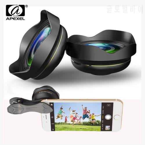 APEXEL Optic HD 15mm Phone lens 0.5X 4k Wide angle Lens Camera lens Professional Mobile Lens for iPhone Xiaomi redmi Samsung