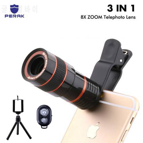8X Zoom Telephoto Lens for iPhone 6 6s plus 5S 5 Samsung Phone Lens Kit Universal mobile Tripod mount Holder Clip Remote shutter
