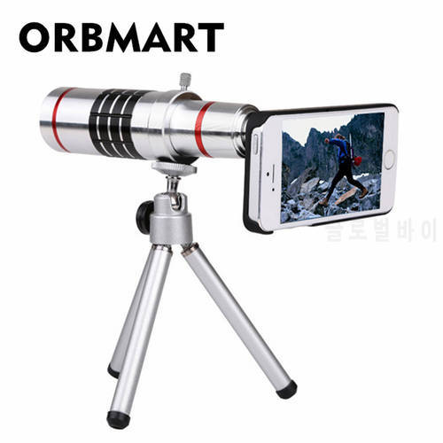 ORBMART 18X Optical Zoom Lens Camera Telescope With Tripod and Back Case Cover For iPhone 6 6s Plus